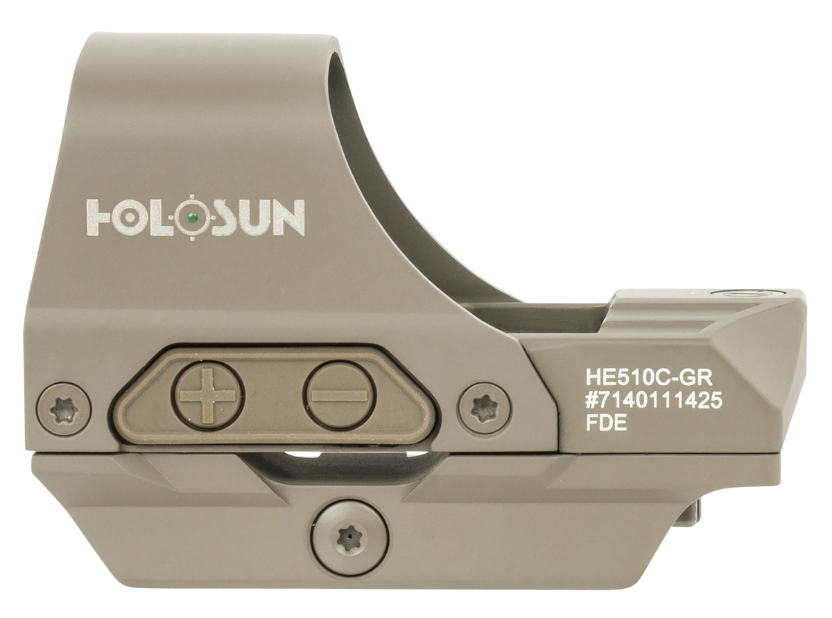 Holosun HE510C-GR-FDE 510 1x 0.91" x 1.26" 2 MOA Green Dot/65 MOA Circle Multi-Reticle Reflex Sight - Flat Dark Earth — view 2