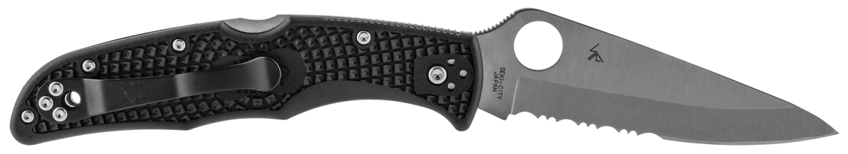 Spyderco C10PSBK Endura 4 Lightweight 3.75" VG-10 Drop Point Part Serrated FRN Black Handle Folding Knife — view 2