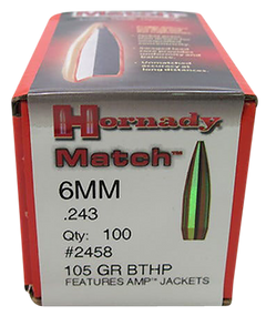 Hornady 2458 Match 6mm .243 105gr BTHP - 100/Box — view 2