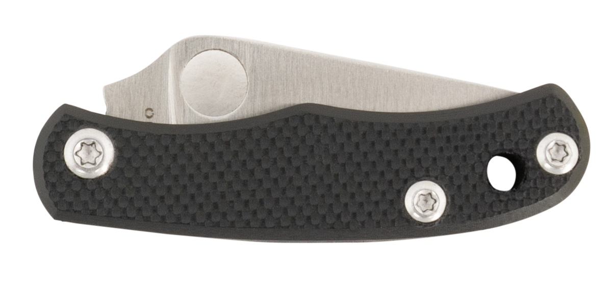 Spyderco Bug 1.27" Satin 12C27 Sandvik Plain Edge Black G10 Slipjoint Folding Knife — view 2