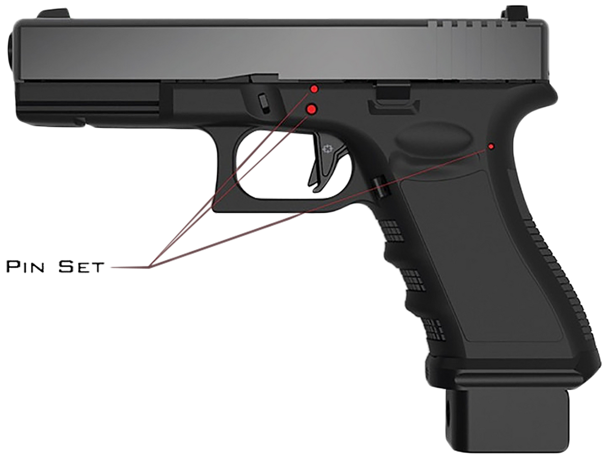 Cross Armory CRGPSRD 3 Pin Set Dimpled Red 4140 Steel for Glock Gen 1-3 — view 2