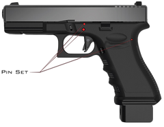 Cross Armory CRGPSRD 3 Pin Set Dimpled Red 4140 Steel for Glock Gen 1-3 — view 2