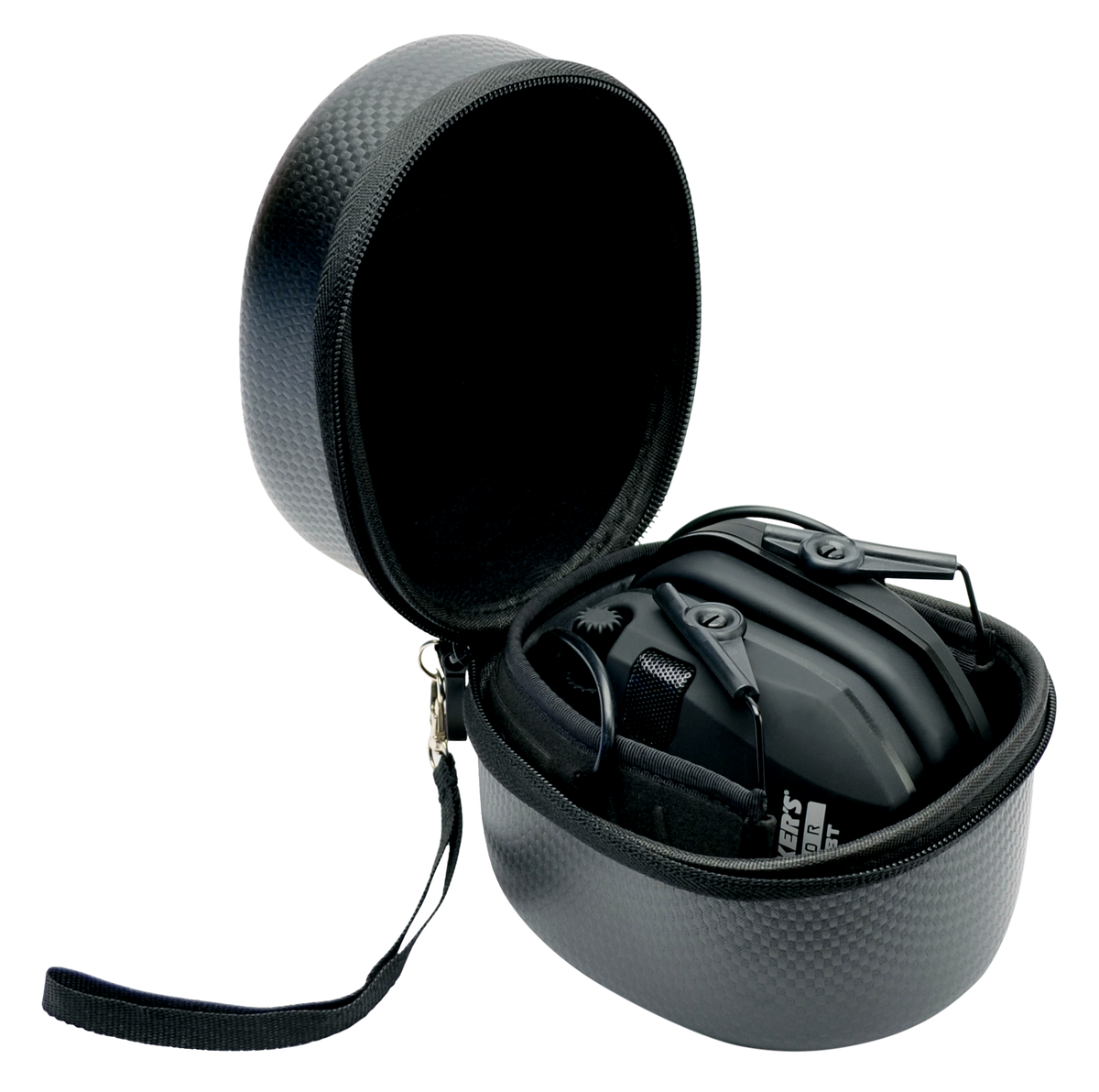 Walkers Game Ear Muff Protective Case - Black EVA w/ Lanyard — view 2