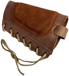 1791 Gunleather Butt Cuff Ammo Holder Hunt Brown Leather 5 Shells Creep Stop Strap — view 2