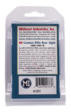 Midwest Industries MICRSR Combat Rifle Rear Flip Sight Black for AR-15/M16/M4 — view 2