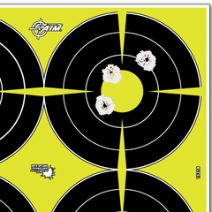 EZ-Aim 15218 Splash Reactive SPOT Paper Hanging Target 12" x 12" Black/Yellow - 12 Pack — view 2