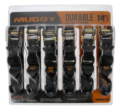 Walkers Game Ear MUDDY 1" x 14" Durable Ratchet Strap 6-Pack — view 2