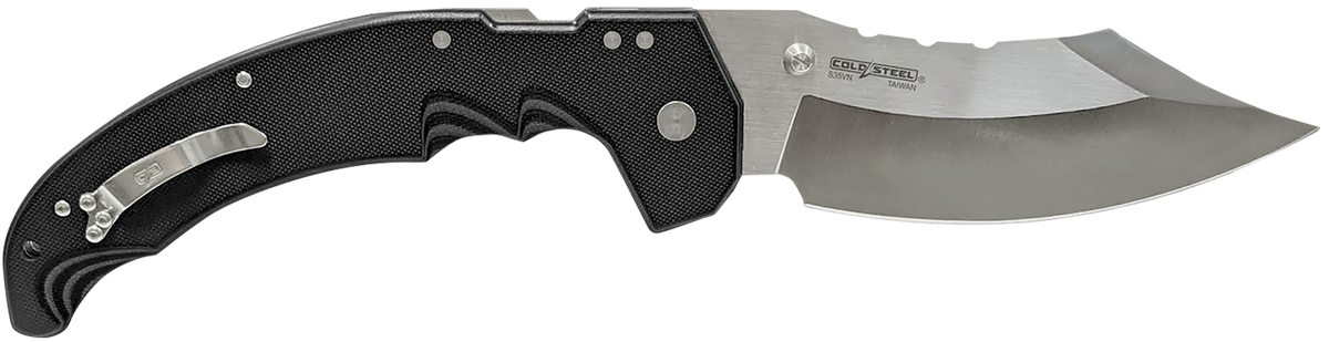 Cold Steel Mayhem 6" Folding Clip Point Modified Cleaver Plain Satin AUS-10A SS Blade Black G10 Handle — view 2