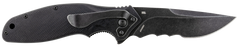 Columbia River Shenanigan 3.35" Folding Drop Point Veff Serrated Black Stonewashed 4116 SS Black GRN Knife — view 2