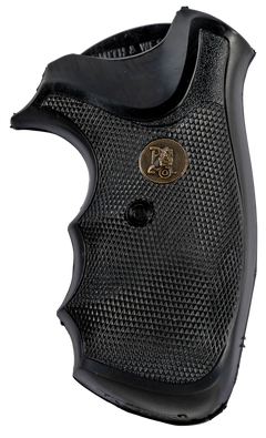 Pachmayr Gripper Grip Checkered Black Rubber w/ Finger Grooves for S&W J Frame Round Butt — view 2