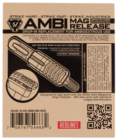 Strike Industries Ambidextrous Magazine Release AR-15/M16 Mil-Spec Red Aluminum — view 2