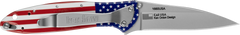 Kershaw Leek 1660USA 3" Folding Drop Point Plain 14C28N - Red/White/Blue Flag Aluminum — view 2