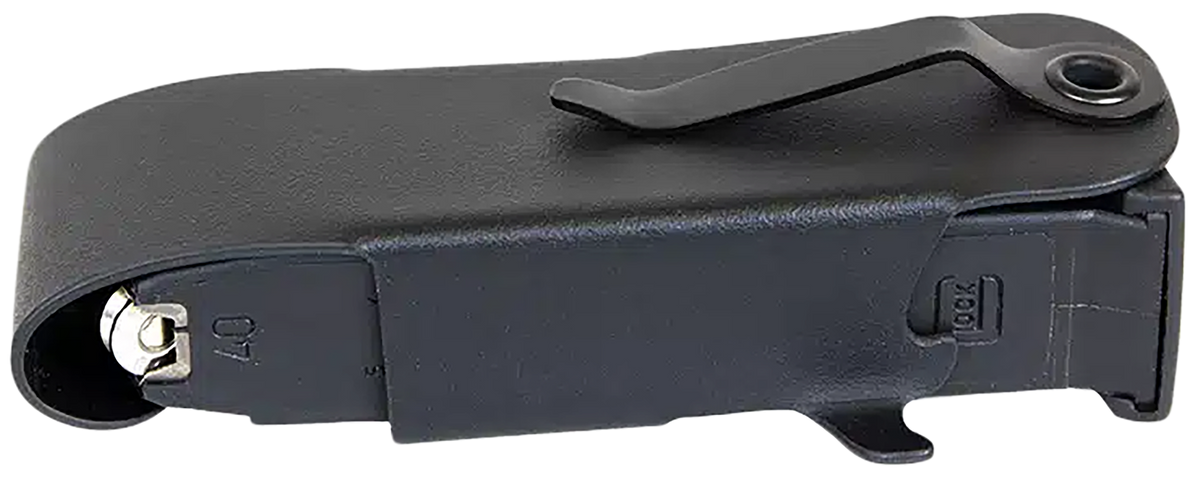 1791 Gunleather Snagmag Single Mag Holster Black Leather Belt Clip - S&W M&P Shield Right Hand — view 2