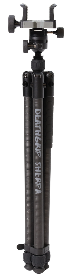 Bog-Pod DeathGrip Sherpa Carbon Fiber Shooting Tripod 10.25"-54.5" 3-Leg Clamp - Black — view 2