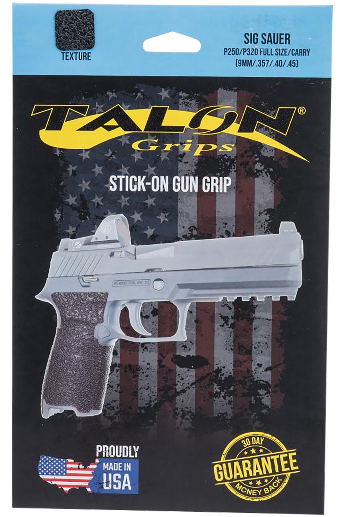 Talon Grips EV08R Adhesive Grip Textured Black Rubber - Sig P250, P320, M17/M18 Full Size — view 2