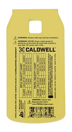 Caldwell AR500 1/4" Rimfire/Handgun Soda Can Steel Target - Yellow — view 2