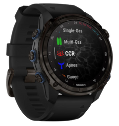 Garmin Descent Mk3i 51mm Carbon Gray DLC Titanium Dive Computer - Black Silicone Band — view 2