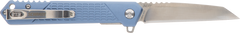 Schrade Inert EDC 3.25" Folding Wharncliffe Part Serrated AUS-10A SS Blue Aluminum Handle — view 2