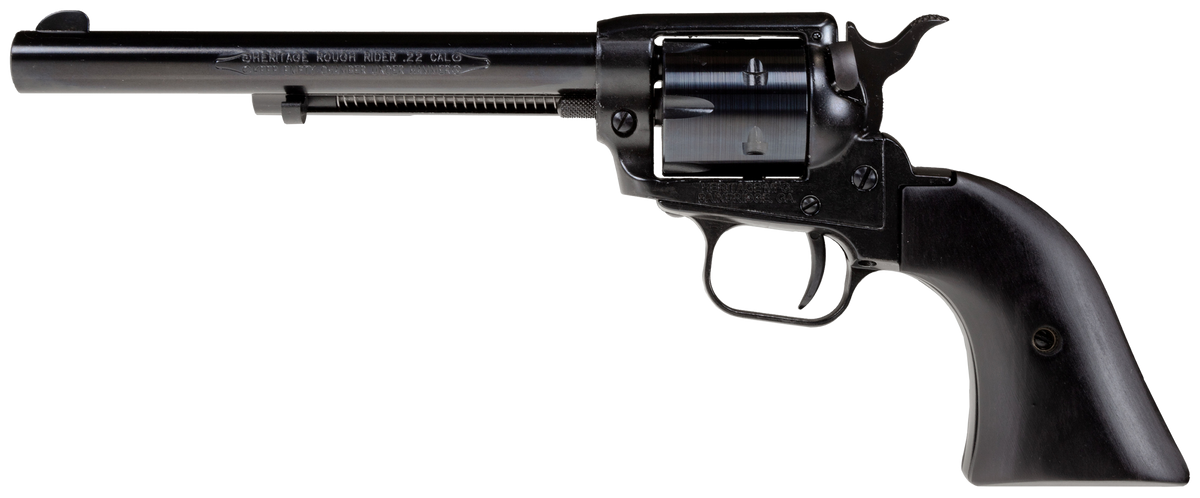 Heritage Mfg RR22B6-BBK Rough Rider 22 LR 6.50" 6-Shot SAO Revolver - Black Oxide/Black Laminate — view 2