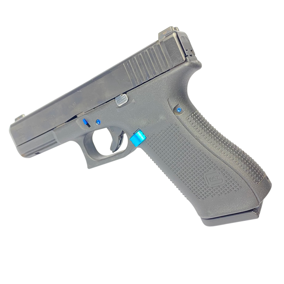 Cross Armory CRG5MCBL Magazine Catch Extended Glock Gen 4-5 Blue Anodized 7075-T6 Aluminum — view 2
