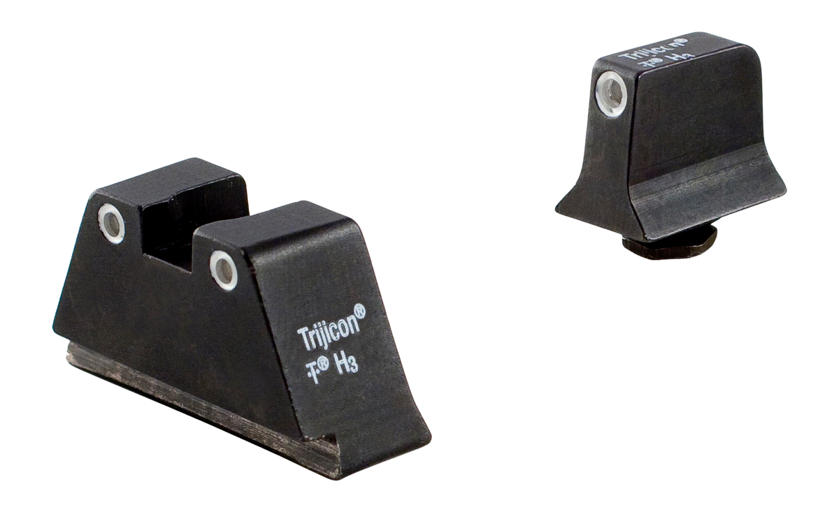 Trijicon Bright & Tough Suppressor/Optic Height Night Sight Set for Glock 17/19/22/23/26/27/31/34/35 - White Outline Green Tritium Front / Yellow Tritium Rear — view 2