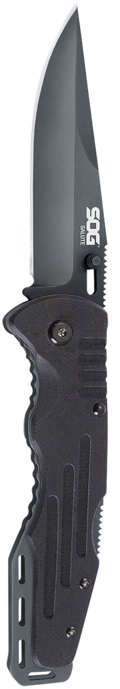S.O.G Salute 3.62" Folding Clip Point Plain 8Cr13MoV Black G10 Handle — view 2