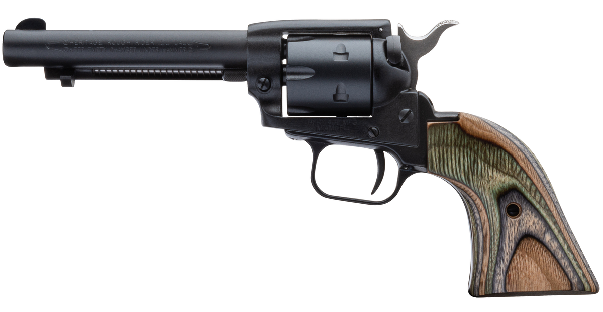 Heritage Mfg Rough Rider 22 LR/22 WMR 4.75" 6-Shot SAO Revolver - Black Satin/Camo Laminate — view 2