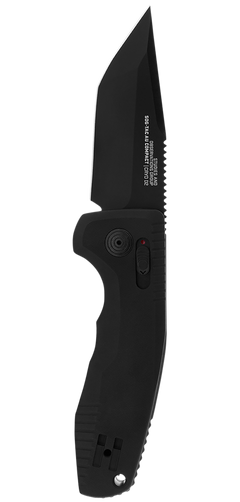 S.O.G SOG-TAC AU Compact 2.94" Folding Automatic Tanto Plain Cryo D2 Steel Black TiNi Aluminum Handle — view 2