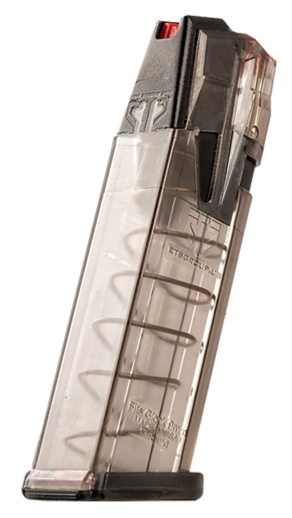 ETS Group Omega 17rd Flush 9mm Luger Clear Polymer Pistol Magazine for Glock 17/19 — view 2