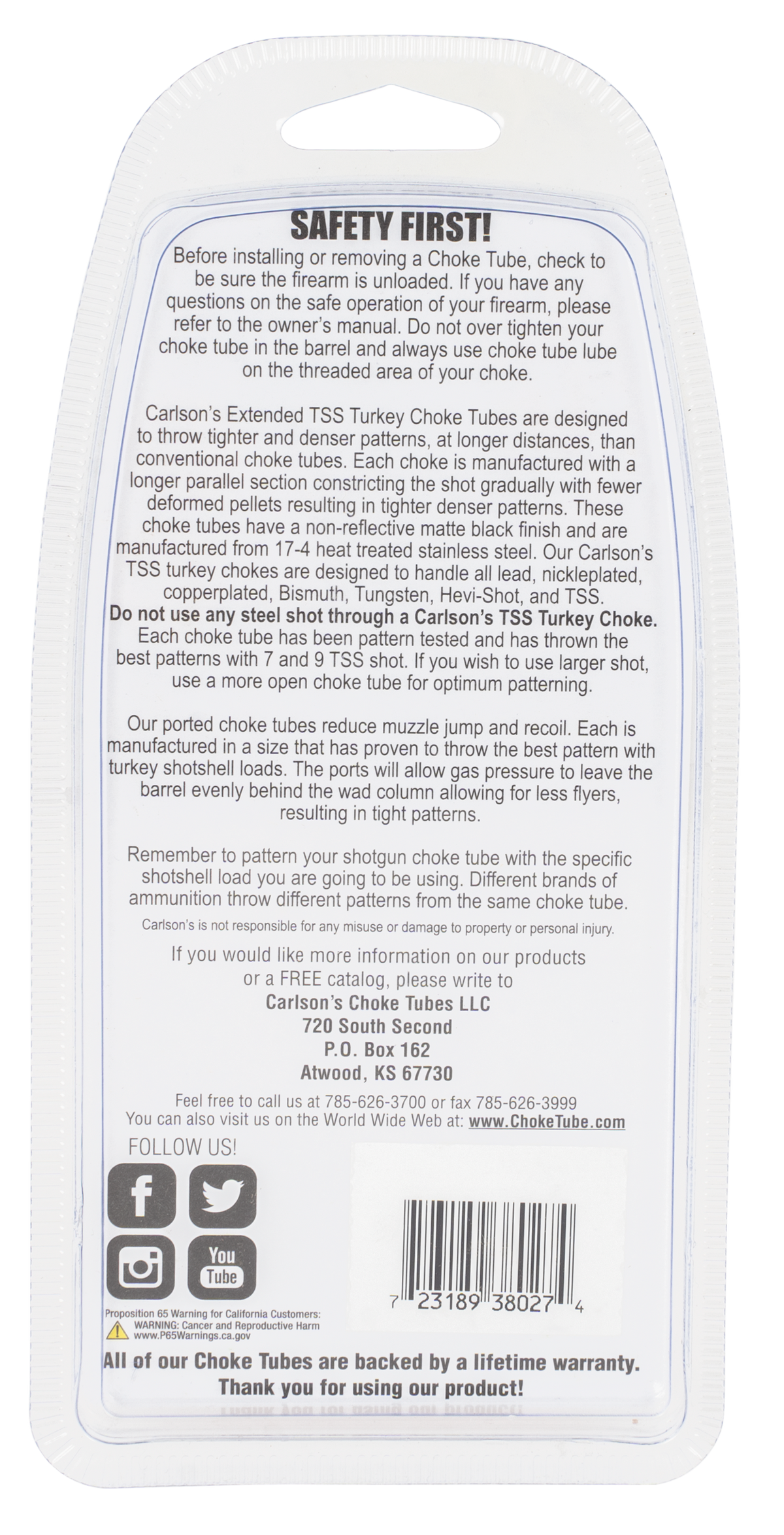 Carlsons TSS Turkey 12 Gauge Retay .640 Extended Choke Tube — view 2