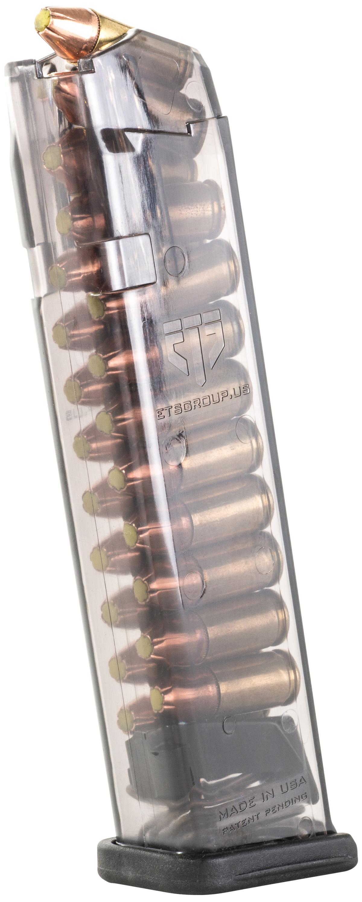 ETS Group SMKGLK922 9mm Luger 22rd Extended Pistol Magazine for Glock 17 - Smoke Polymer — view 2