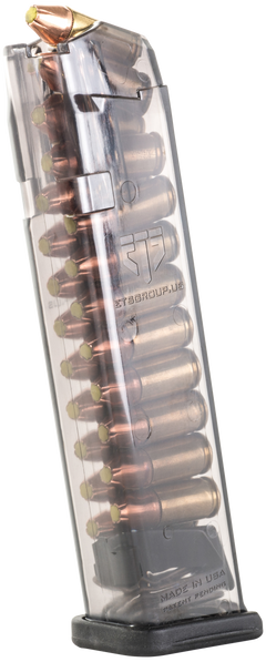 ETS Group SMKGLK922 9mm Luger 22rd Extended Pistol Magazine for Glock 17 - Smoke Polymer — view 2