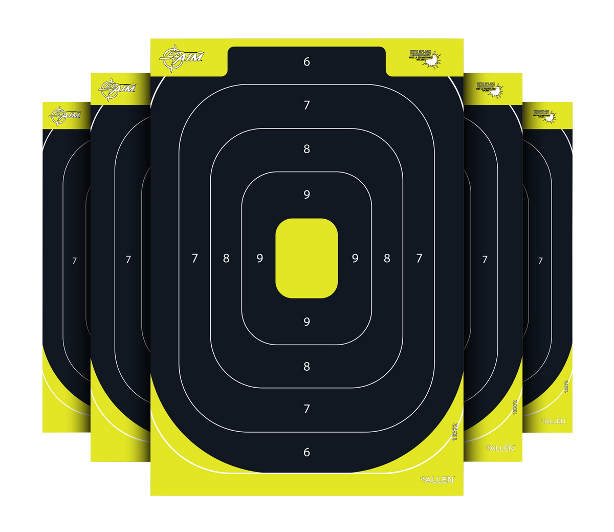 EZ-Aim 15372 Splash Reactive IPSC Silhouette Paper Hanging Target 12.5" x 18.25" Black/Yellow - 8 Pack — view 2