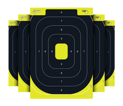 EZ-Aim 15372 Splash Reactive IPSC Silhouette Paper Hanging Target 12.5" x 18.25" Black/Yellow - 8 Pack — view 2