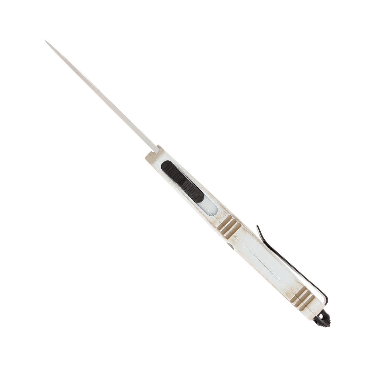 CobraTec Knives FS-3 Come And Take It Medium 3" OTF Drop Point Plain 154CM SS - White Aluminum — view 2