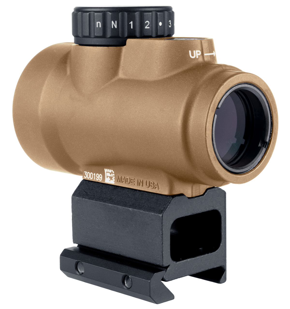 Trijicon MRO SD 1x25mm 2 MOA Green Dot Reflex Sight - Coyote Tan - Lower 1/3 Co-Witness Mount — view 2