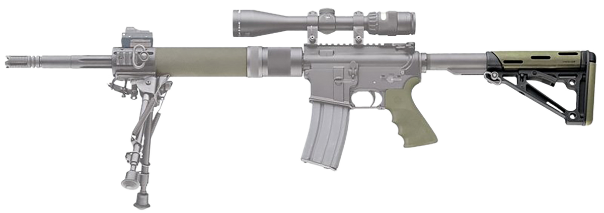 Hogue 15256 AR-15/M16 OverMolded Collapsible Buttstock & Pistol Grip Kit OD Green — view 2