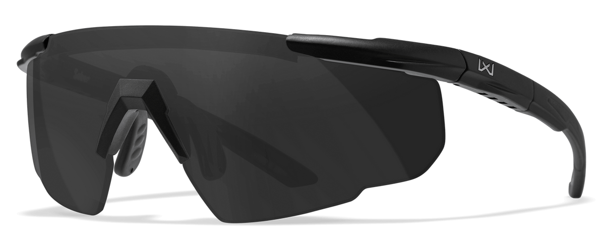 Wiley X 302 Saber Advanced Smoke Gray Lens Matte Black Frame Safety Glasses — view 2
