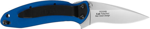 Kershaw Scallion 2.40" Folding Drop Point 420HC SS Knife - Navy Blue Aluminum — view 2