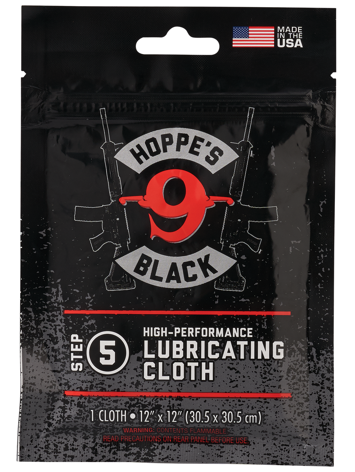 Hoppes HBLC Black Lube Cloth Treated with Black Oil 11" x 14" Resealable Bag — view 2