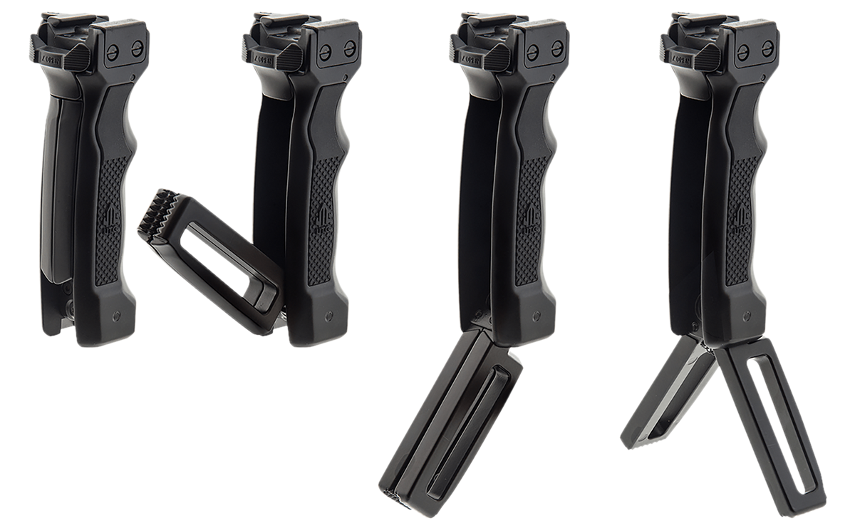 Leapers UTG D-Grip Quick Release Deployable Bipod Picatinny Black Aluminum/Steel — view 2