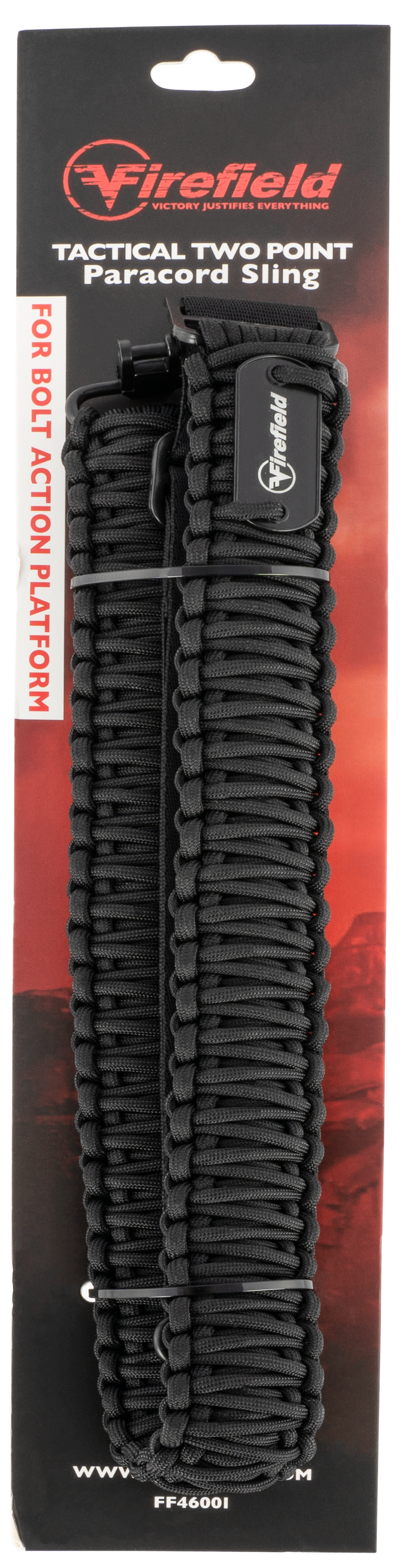 Firefield FF46001 Two Point Tactical Sling Black Nylon Paracord 37.50"-45" Adjustable Rifle — view 2