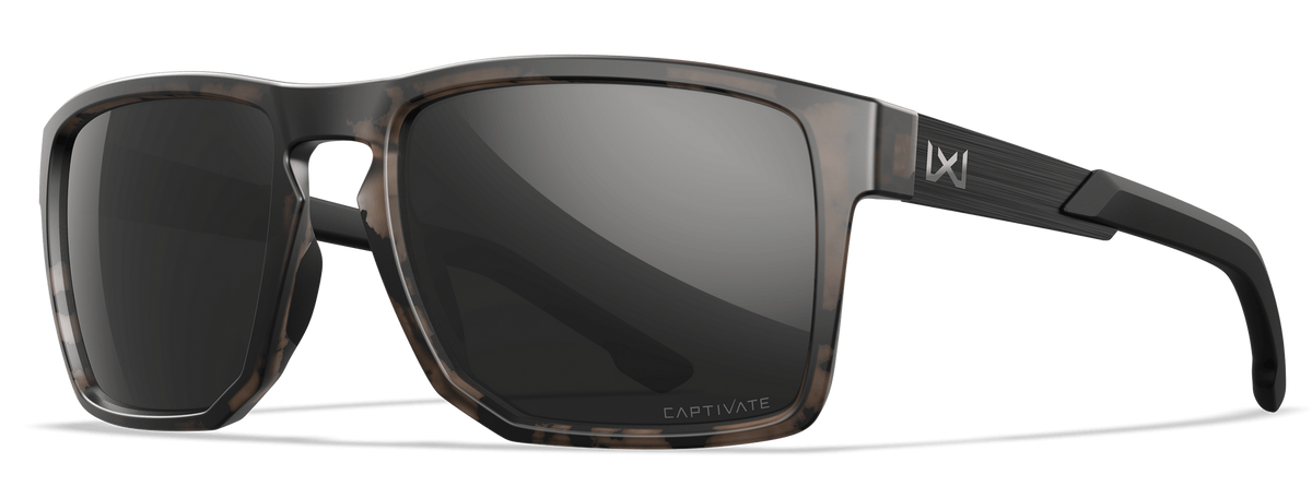Wiley X WX Apex CAPTIVATE Polarized Black Mirror Lens Matte Tortoise Brown Frame Safety Glasses — view 2