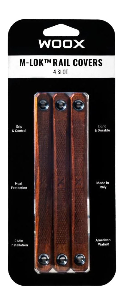 WOOX M-LOK Rail Covers 3 Slot American Walnut 4.88" Long — view 2