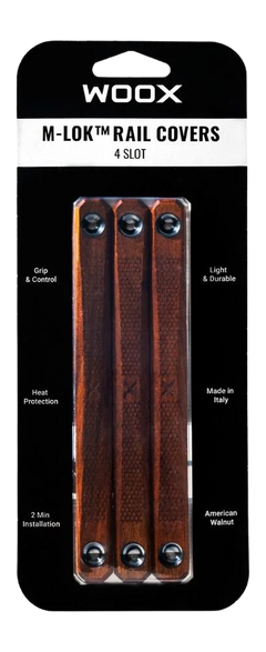 WOOX M-LOK Rail Covers 3 Slot American Walnut 4.88" Long — view 2
