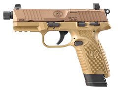 FN 502 Tactical .22 LR 4.6" Threaded 15+1 Semi-Auto Pistol - FDE Optic Ready Slide — view 2