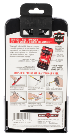 Real Avid Gun Boss Pro Pistol Cleaning Kit Multi-Caliber .22-.45 with Case — view 2