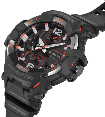 G-Shock Gravitymaster GR-B300-1A4 Tough Solar Carbon Core Guard Black/Orange Pilot Watch