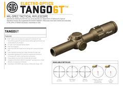 Sig Sauer Electro-Optics Tango6T 1-6x24mm 30mm Tube Illuminated Horseshoe Dot 5.56/7.62 Riflescope - Flat Dark Earth — view 2