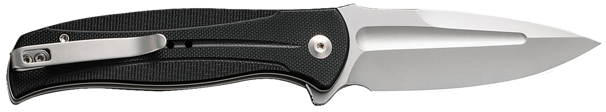 Civivi Knives Incindie 3.48" 14C28N Spear Point Plain Folding Knife - Stonewashed Blade, Black Textured G10 Handle — view 2